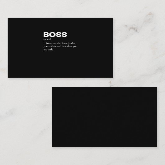 Boss Funny Definition Happy Boss Day Visitekaartje (Voorkant / Achterkant)
