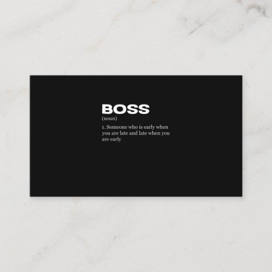 Boss Funny Definition Happy Boss Day Visitekaartje (Voorkant)