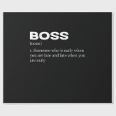 Boss Funny Definition Happy Boss's Day Cadeaupapier (Vlak)