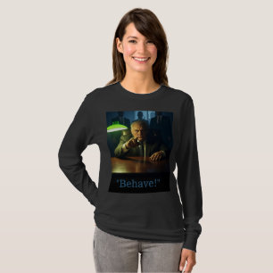 Boss gedragen vrouwen zwarte lange mouw T-shirt