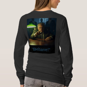 Boss gedragen vrouwen zwarte lange mouw T-shirt te