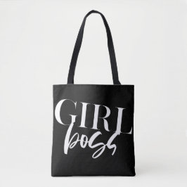 Boss Girl | Moderne wittekst | Tote Bag