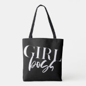 Boss Girl | Moderne wittekst | Tote Bag (Achterkant)