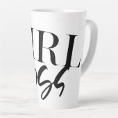 Boss Girl | Moderne zwarte tekst | Latte Mok (Rechterhoek)