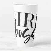 Boss Girl | Moderne zwarte tekst | Latte Mok (Voorkant)