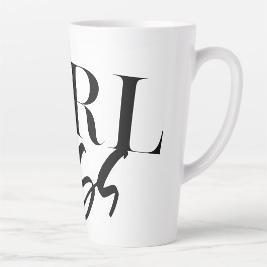 Boss Girl | Moderne zwarte tekst | Latte Mok (Rechts)