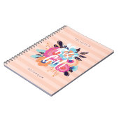 Boss Girl | Trendy Bold Florals & Blush Striped Notitieboek (Linkerzijde)