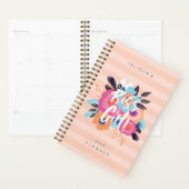 Boss Girl | Trendy Bold Florals & Blush Striped Planner (Display)