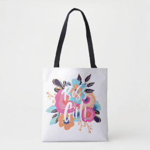 Boss Girl   Trendy Bold Florals & Brush Script Tote Bag