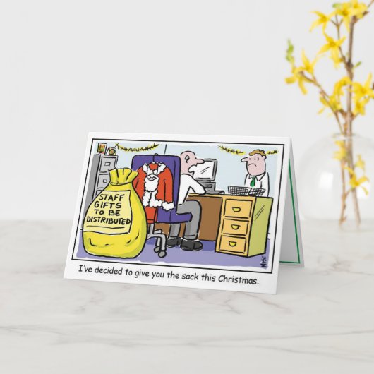 Boss Gives Office Worker the Sack kerstcard Kaart (Gele Bloem)