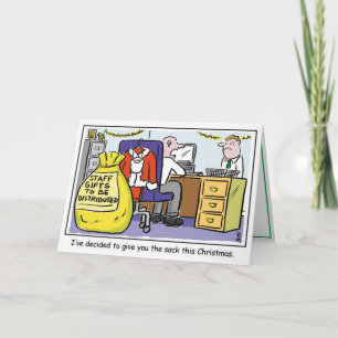 Boss Gives Office Worker the Sack kerstcard Kaart