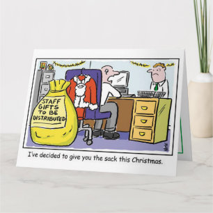 Boss Gives Office Worker the Sack kerstcard Kaart