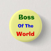 Boss, grappig ronde button 3,2 cm (Voorkant)