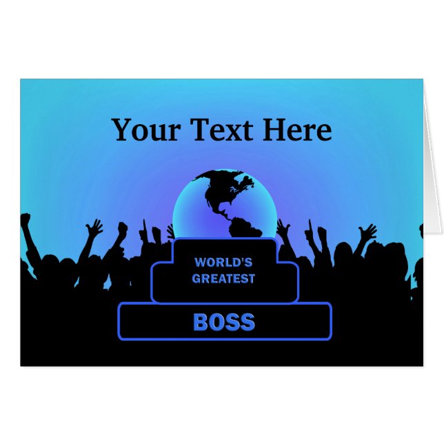 Boss Greatest Cheers Custom Blue Kaart (Voorkant Horizontaal)