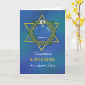 Boss Hanukkah Blessings Star of David Gold Kijk Kaart (Gele Bloem)