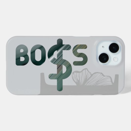 BOSS iPhone Cases Trend Abstract Zwart Wit Groen (Achterkant (horizontaal))
