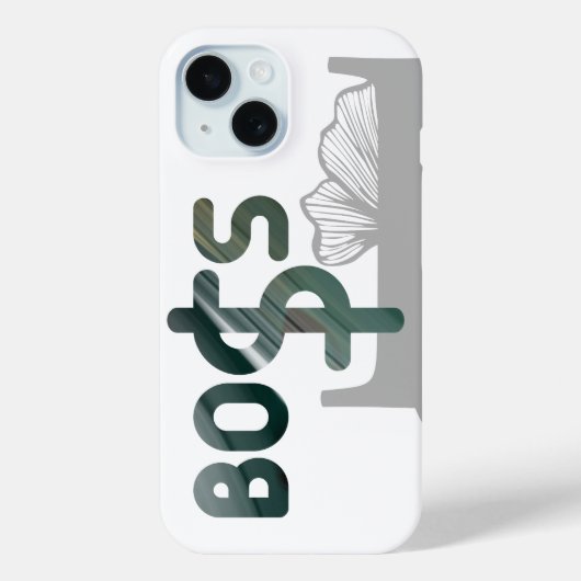 BOSS iPhone Cases Trend Abstract Zwart Wit Groen (Achterkant)