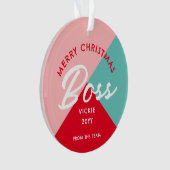 Boss Kerstmis kleurrijke zakelijke persoonlijke pe Ornament (voorkant)