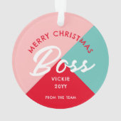 Boss Kerstmis kleurrijke zakelijke persoonlijke pe Ornament (achterkant)