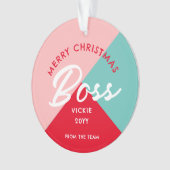Boss Kerstmis kleurrijke zakelijke persoonlijke pe Ornament (voorkant)