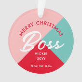 Boss Kerstmis kleurrijke zakelijke persoonlijke pe Ornament (voorkant)
