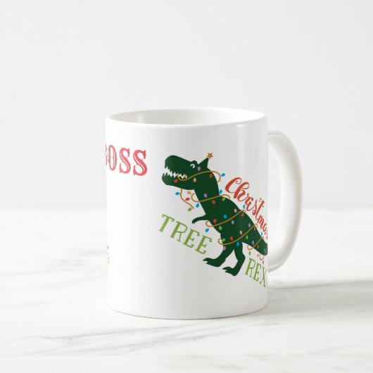 BOSS-kerstT-REX Koffiemok (Voorkant rechts)