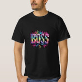 BOSS Kleurrijke Graffiti Drip T-Shirt (Voorkant)