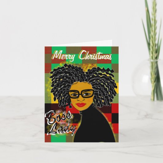 Boss Lady African American kerstkaarten Kaart (Voorkant)