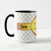 Boss Lady Black en Yellow Monogram Ringer 15oz Mok (Links)