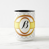 Boss Lady Black en Yellow Monogram Ringer 15oz Mok (Midden)