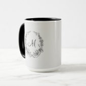 Boss Lady Black Gray Monogram Ringer 15 oz Mok (Voorkant links)