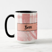 Boss Lady Black Monogram Abstract 3 Ringer 15 oz Mok (Links)