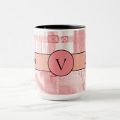 Boss Lady Black Monogram Abstract 3 Ringer 15 oz Mok (Midden)