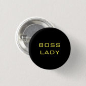 BOSS LADY BLACK YELLOW RONDE BUTTON 3,2 CM (Voorkant /achterkant)