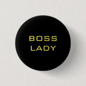BOSS LADY BLACK YELLOW RONDE BUTTON 3,2 CM (Voorkant)