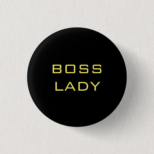 BOSS LADY BLACK YELLOW RONDE BUTTON 3,2 CM (Voorkant)