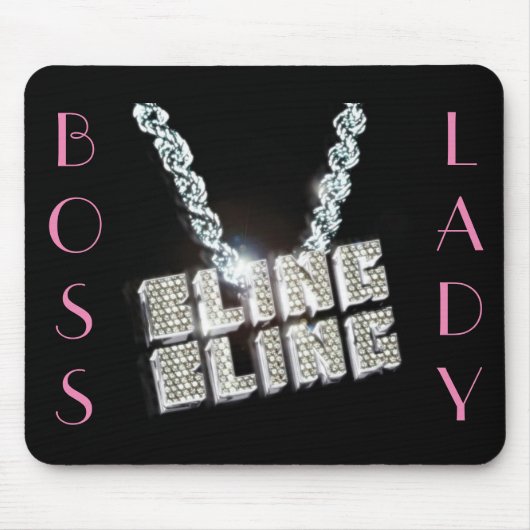 Boss Lady Bling Bling Mousepad Muismat (Voorkant)