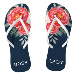 BOSS LADY /  botanische rode pinda's Teenslippers