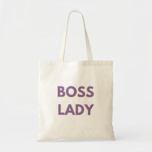 Boss Lady Canvas tas Paarse Letters