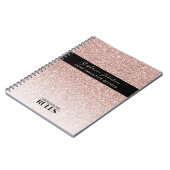Boss Lady CEO Roos Gold Glitter Name and Title Notitieboek (Linkerzijde)