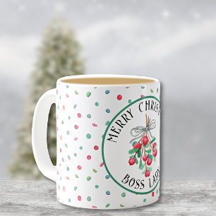 Boss Lady, Christmas Mistletoe Snoep Pattern 11oz Koffiemok