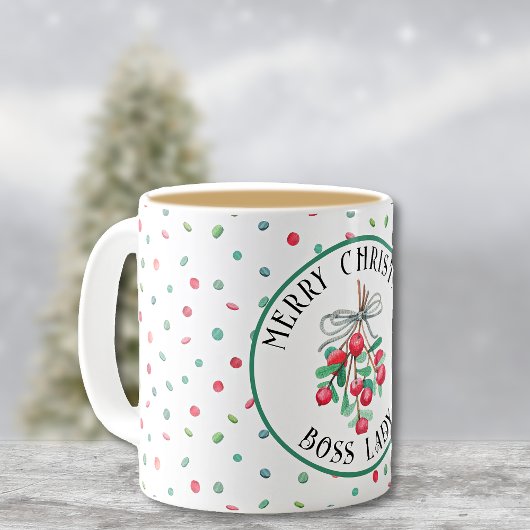 Boss Lady, Christmas Mistletoe Snoep Pattern 11oz Koffiemok