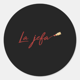 Boss Lady Cinco De Mayo Cute Lipstick Makeup Spani Ronde Sticker