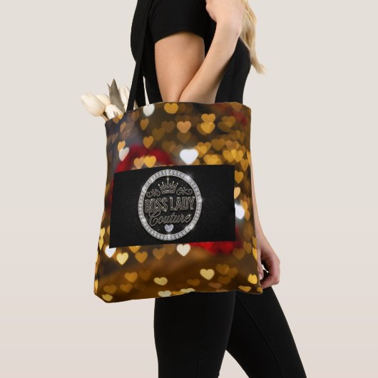 Boss Lady Couture All-Over-Print Schoudertas Tote Bag (Dichtbij)