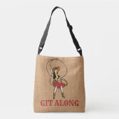 Boss Lady  Cowgirl Git Along Faux Burlap Crossbody Tas (Achterkant)