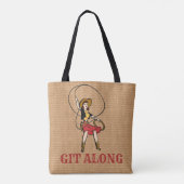 Boss Lady  Cowgirl Git Along Faux Burlap Tote Bag (Achterkant)