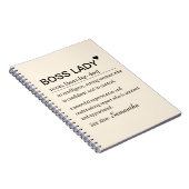 Boss Lady Definitie Gepersonaliseerd Notitieboek (Rechterzijde)