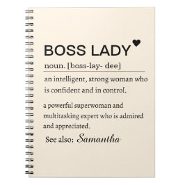 Boss Lady Definitie Gepersonaliseerd Notitieboek