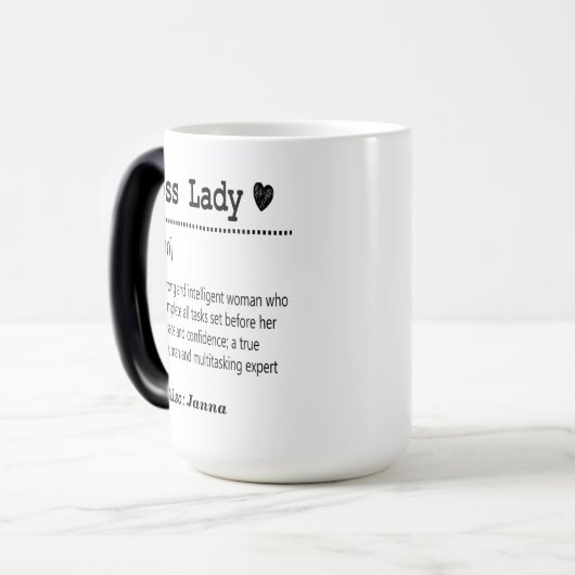 Boss Lady Definitie Magische Mok (Voorkant links)