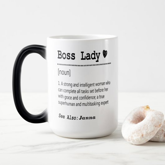 Boss Lady Definitie Magische Mok (Met donut)